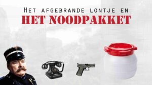 Het afgebrande lontje en het noodpakket.